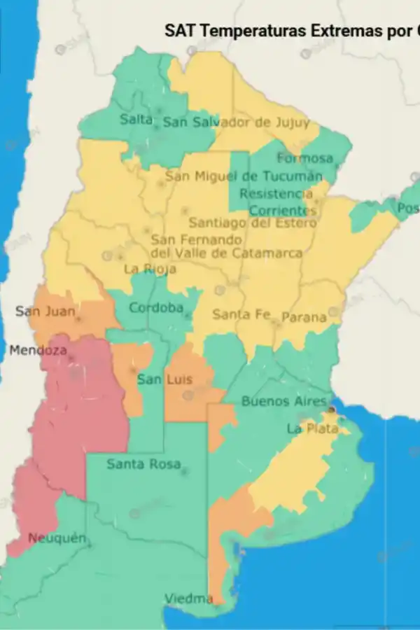 Alerta amarilla en Tucumán por calor extremo mientras 21 provincias están en rojo