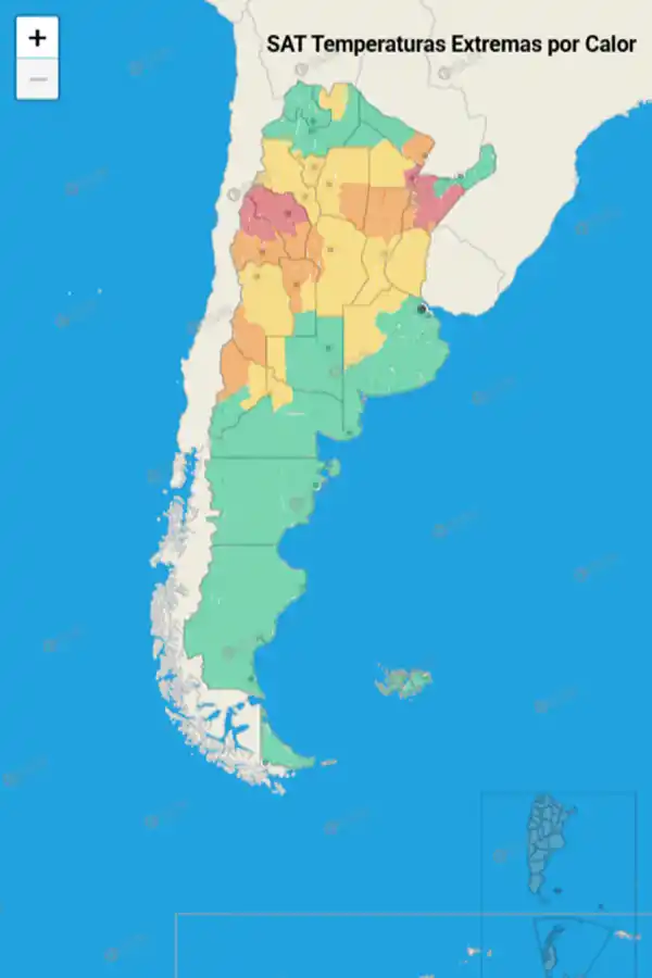 Mapa de alertas del Servicio Meteorológico Nacional