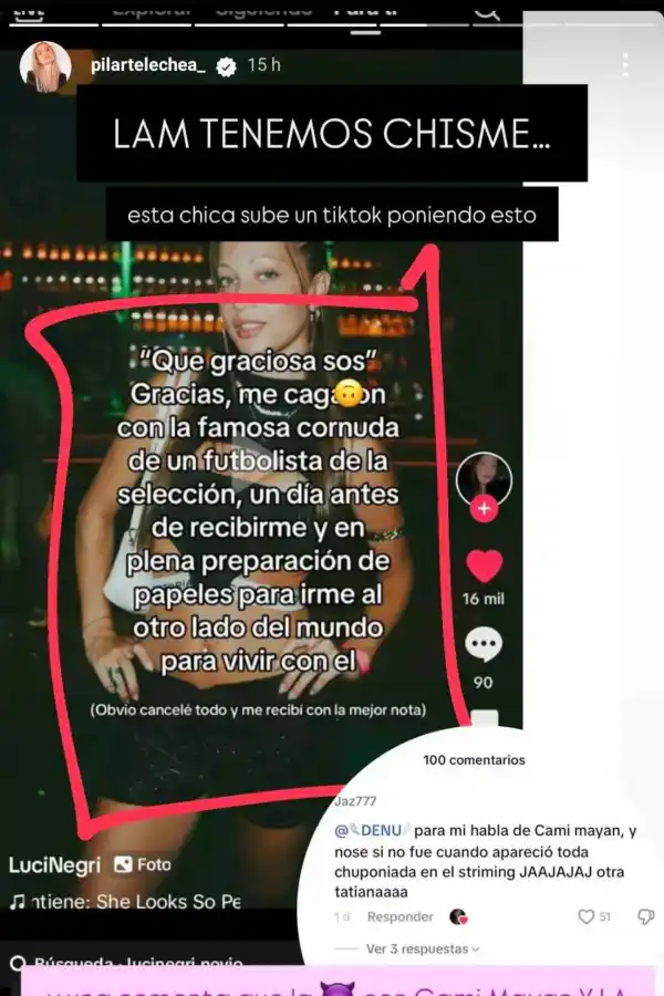 El video se volvió viral y los usuarios de TikTok tildaron a Camila Mayan como la tercera en discordia.