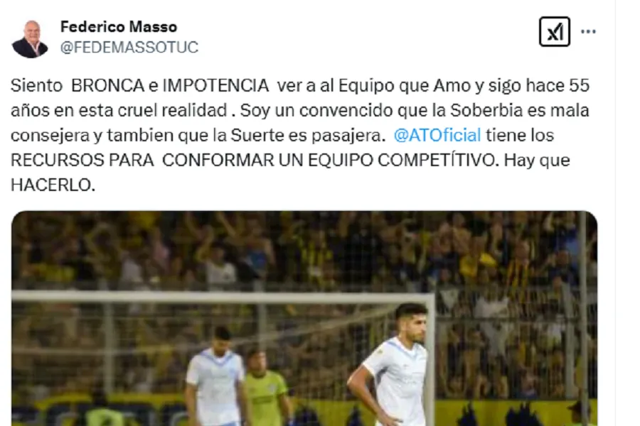 El picante cruce entre Mario Leito, presidente de Atlético Tucumán, y Federico Masso, ministro de Desarrollo Social