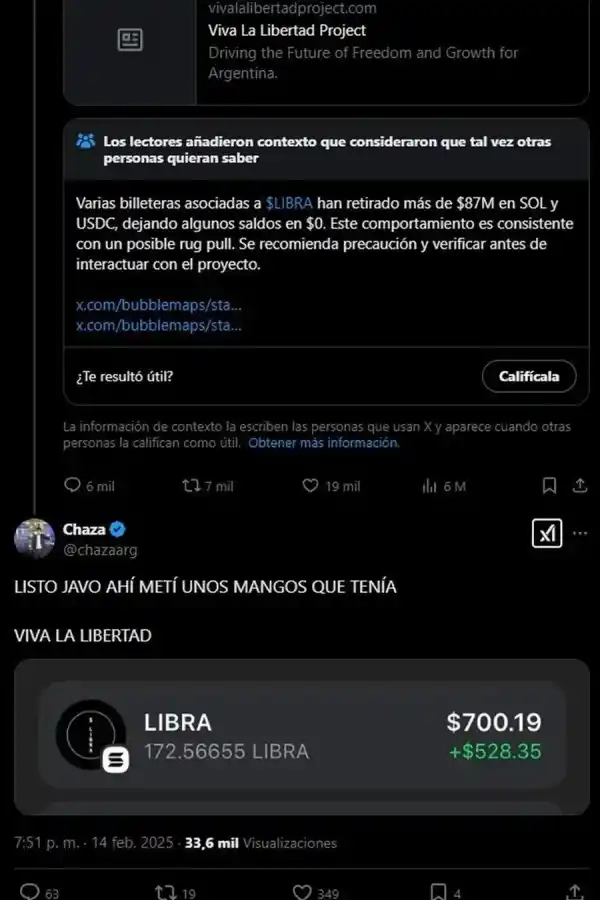 ¿Quiénes son los influencers que perdieron todo tras apostar en $LIBRA?