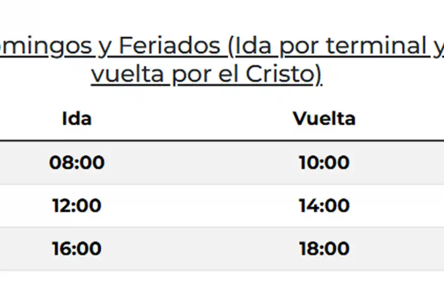 Horarios a San Javier