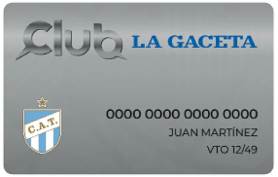 TARJETA. Así será la credencial de CLUB LA GACETA que recibirán los socios de Atlético Tucumán.