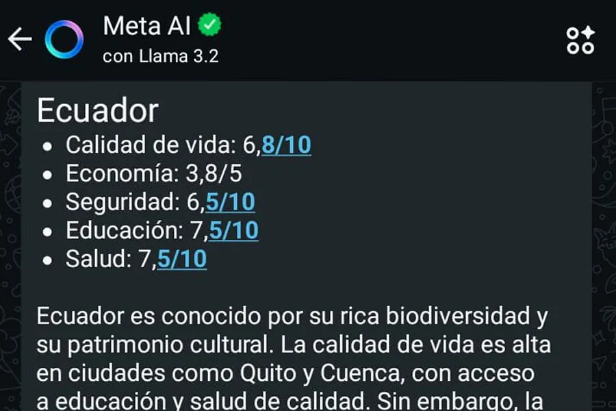 ECUADOR. / CAPTURA DE PANTALLA