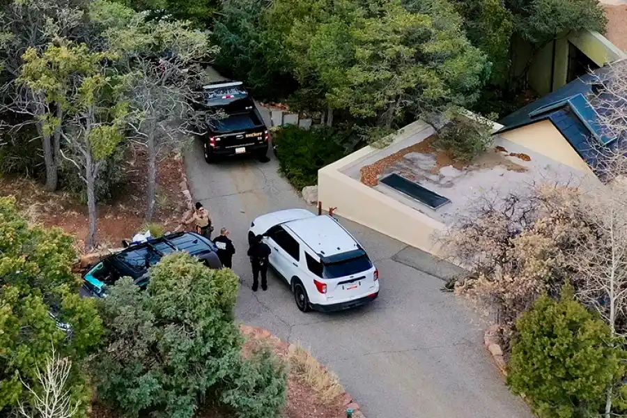 Vista aérea de la casa de Gene Hackman en Nueva México