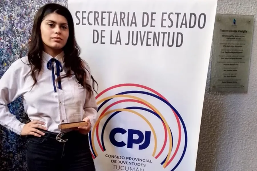 RECONOCIMIENTO. Milagros Valentina Hardoy fue reconocida como la mejor alumna de la Escuela Secundaria de Las Talitas por la Secretaría de Juventudes de Tucumán. / MILAGROS VALENTINA HARDOY.