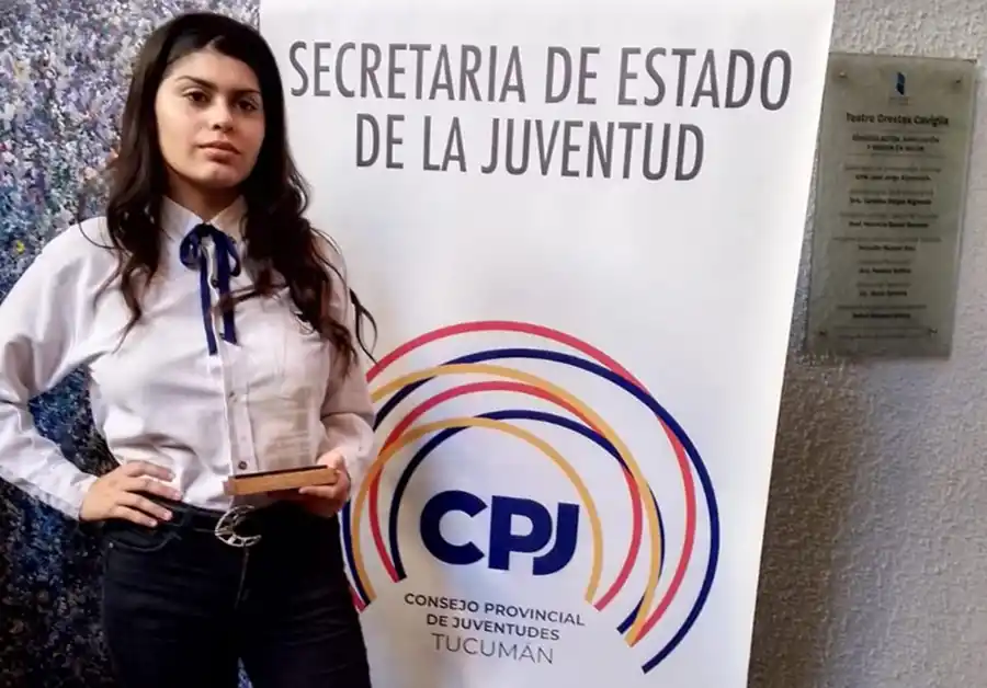 RECONOCIMIENTO. Milagros Valentina Hardoy fue reconocida como la mejor alumna de la Escuela Secundaria de Las Talitas por la Secretaría de Juventudes de Tucumán. / MILAGROS VALENTINA HARDOY.