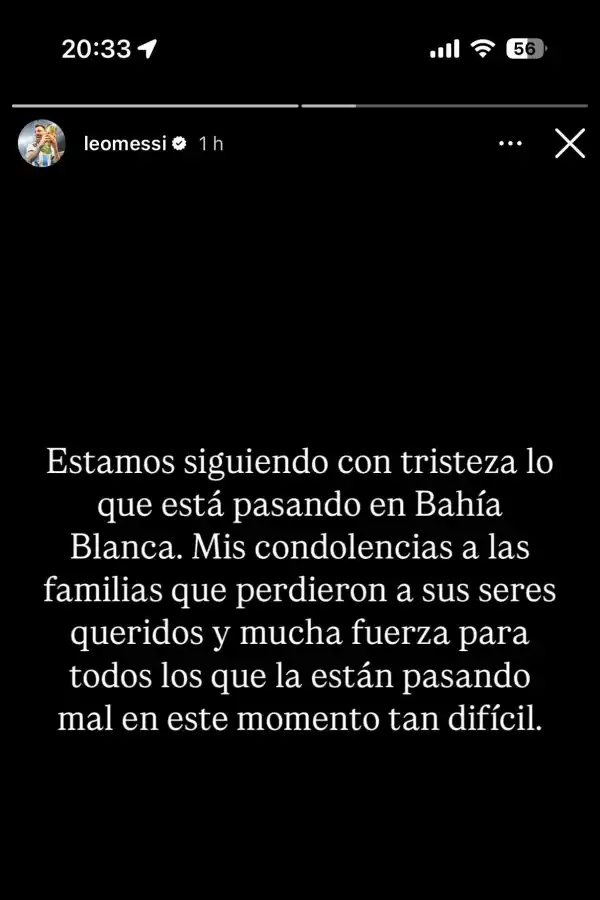 El mensaje de Lionel Messi.