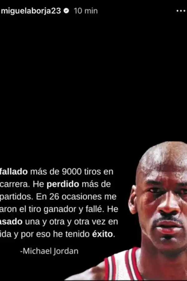 Borja utilizó una frase motivacional de Michael Jordan para explicar sus goles fallados contra Atlético Tucumán