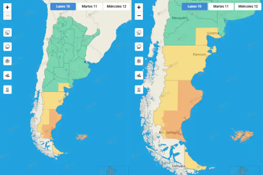 Alerta meteorológica por vientos de hasta 110 kilómetros por hora