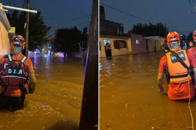 Intensas lluvias en Córdoba: calles anegadas, casas inundadas y una policía herida