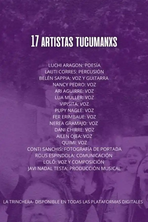 LA LISTA COMPLETA. Estas son todas las personas que participaron de la creación de la obra. / LA TRINCHERA