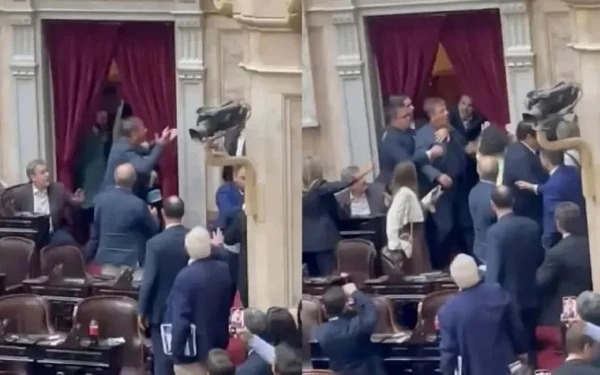 A LAS PIÑAS. Dos oficialistas, Zago y Almirón, se pelearon en el recinto. 