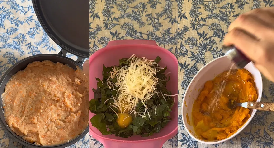 Preparación de la base de pollo y los dos rellenos.