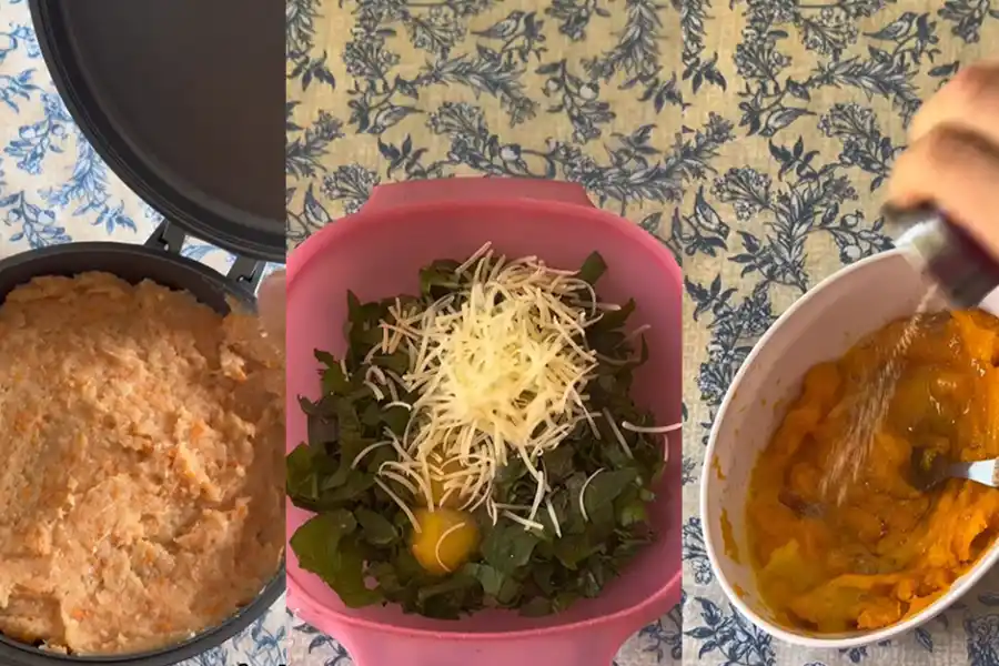 Preparación de la base de pollo y los dos rellenos.