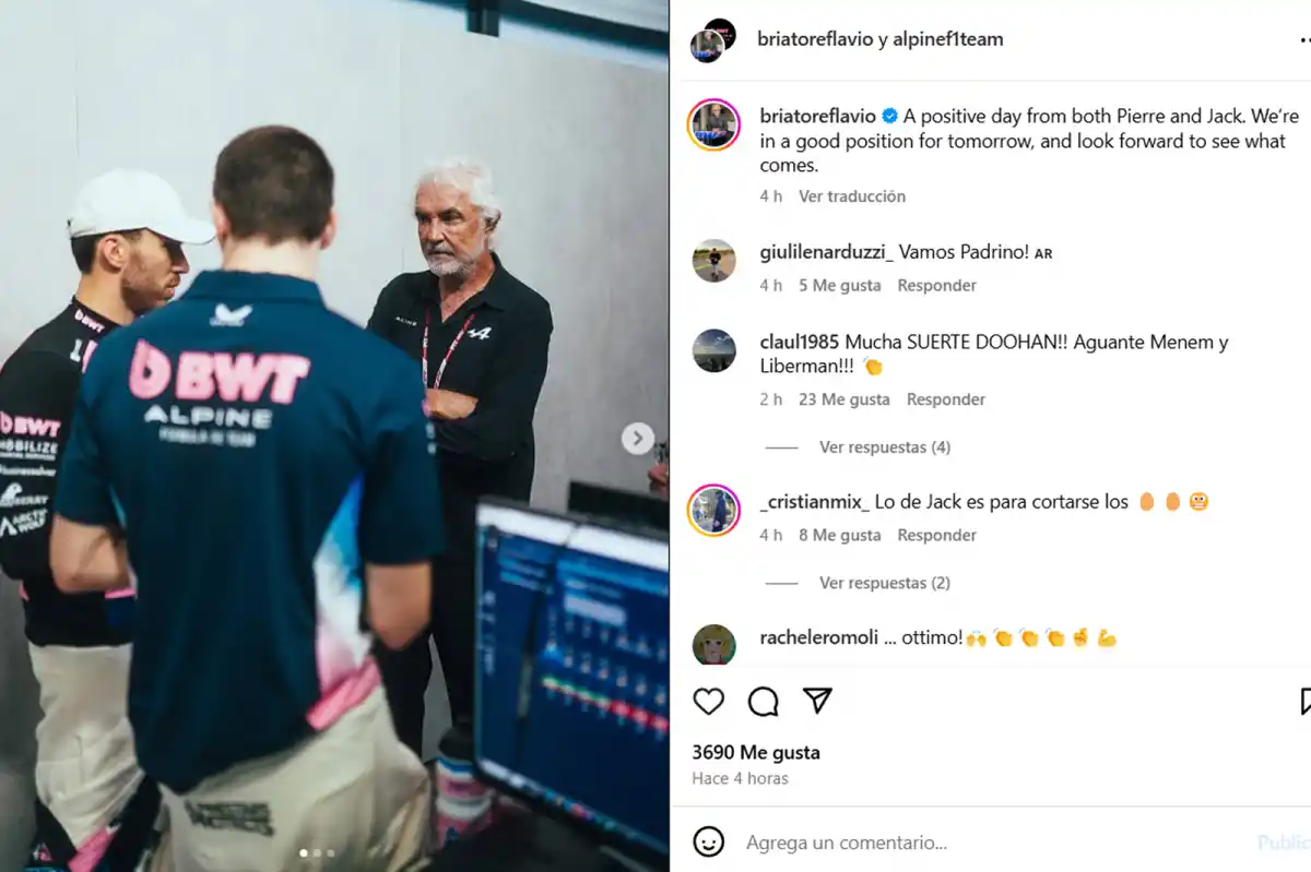 Apoyo de Briatore a los dos pilotos de Alpine. 