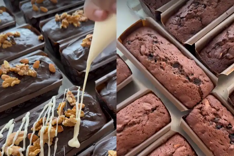 Budín malbec con cobertura de chocolate y frutos secos: una delicia para el postre