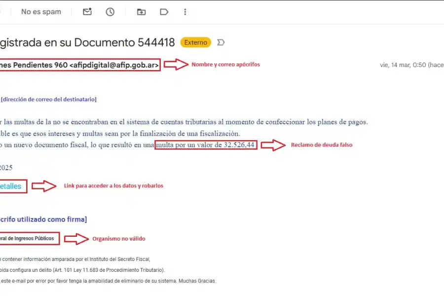 Alerta de ARCA por estafas a través de correos electrónicos fraudulentos