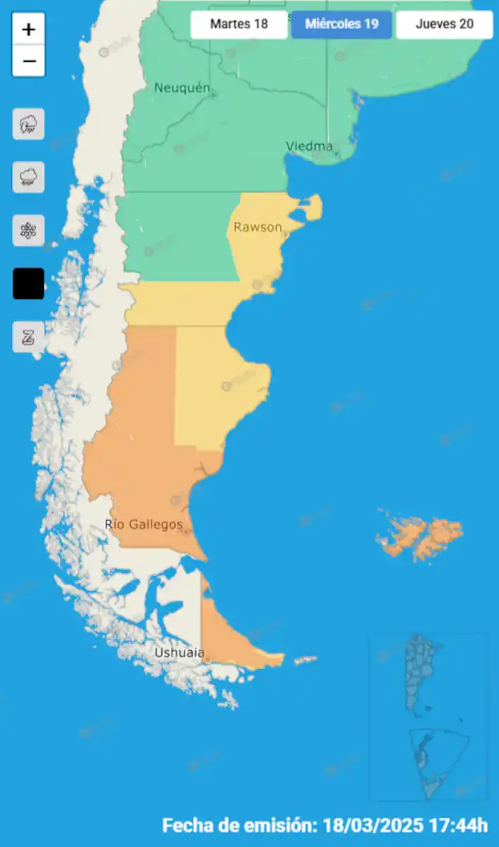 Zona bajo alerta por tormenta.