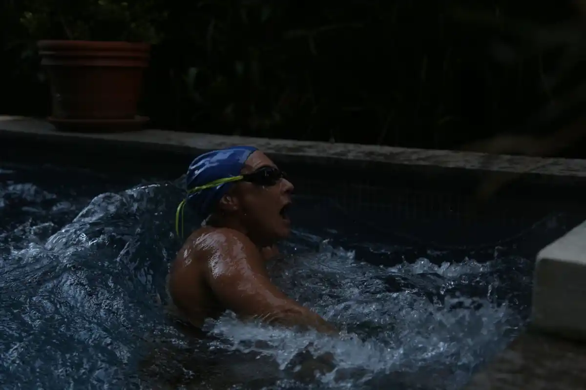 María Eugenia Farías fue la última en entrenar.