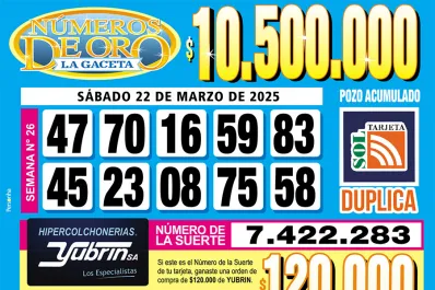 Los Números de Oro de LA GACETA del 22 de marzo de 2025