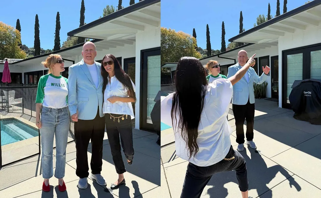 Bruce Willis reapareció en fotos de Demi Moore tras su diagnóstico de demencia