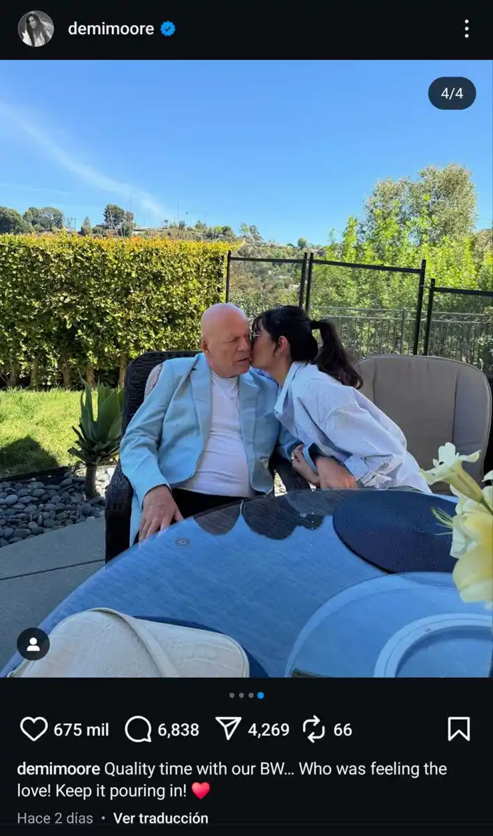 Bruce Willis junto a Emma, su actual esposa.