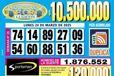 Los Números de Oro de LA GACETA del 24 de marzo de 2025