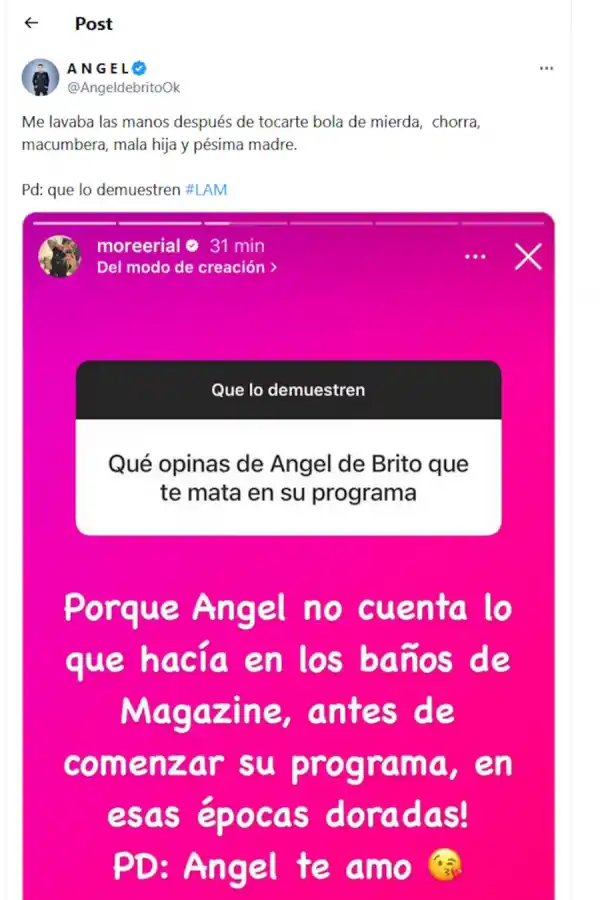 La respuesta de Ángel de Brito a las acusaciones de Morena Rial