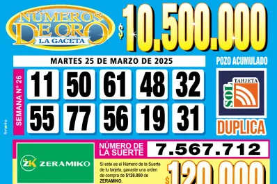 Los Números de Oro de LA GACETA del 25 de marzo de 2025