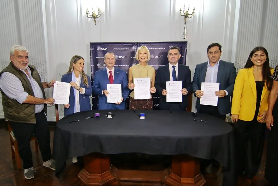 FIRMA DE UN CONVENIO. Mediante un acuerdo con la Universidad San Pablo-T, el Gobierno provincial busca fortalecer el turismo de aventura y la conservación ambiental en la provincia. / USP-T