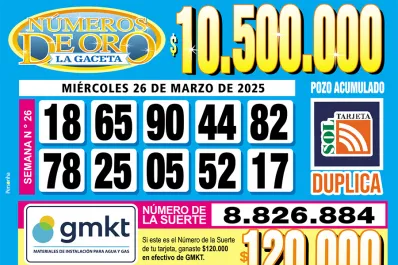 Los Números de Oro de LA GACETA del 26 de marzo de 2025
