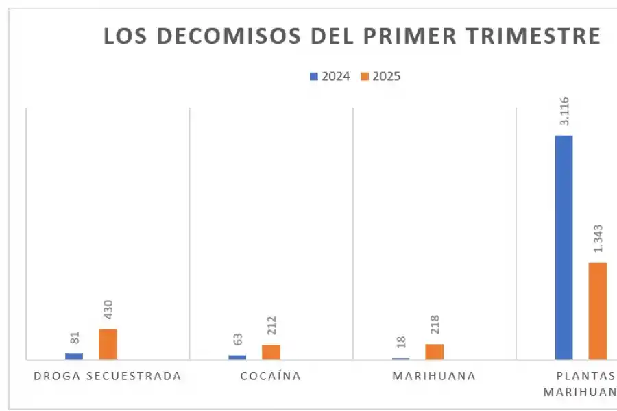 Se quintuplicó el decomiso de drogas en Tucumán