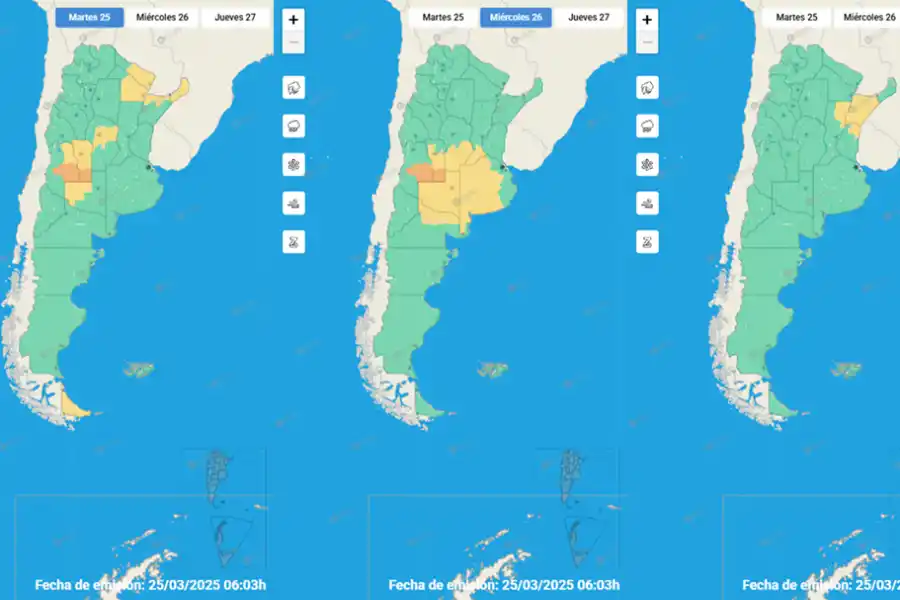 Mapa del Servicio Meteorológico Nacional.