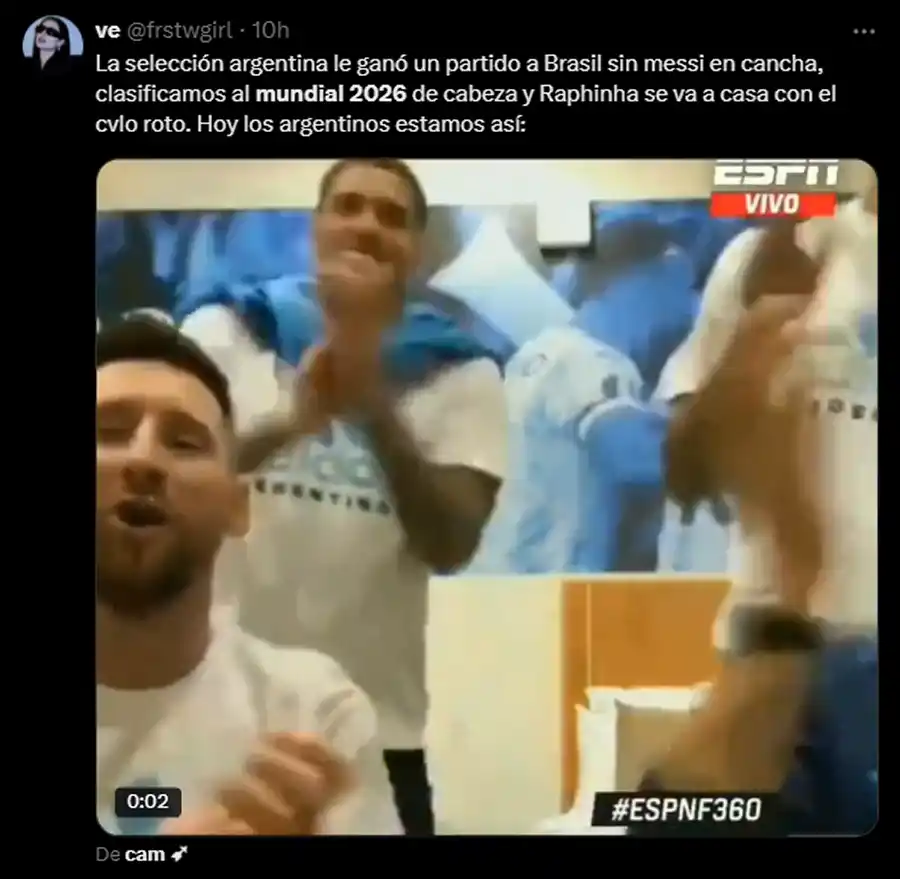 Argentina celebró la clasificación al Mundial 2026 con memes en las redes