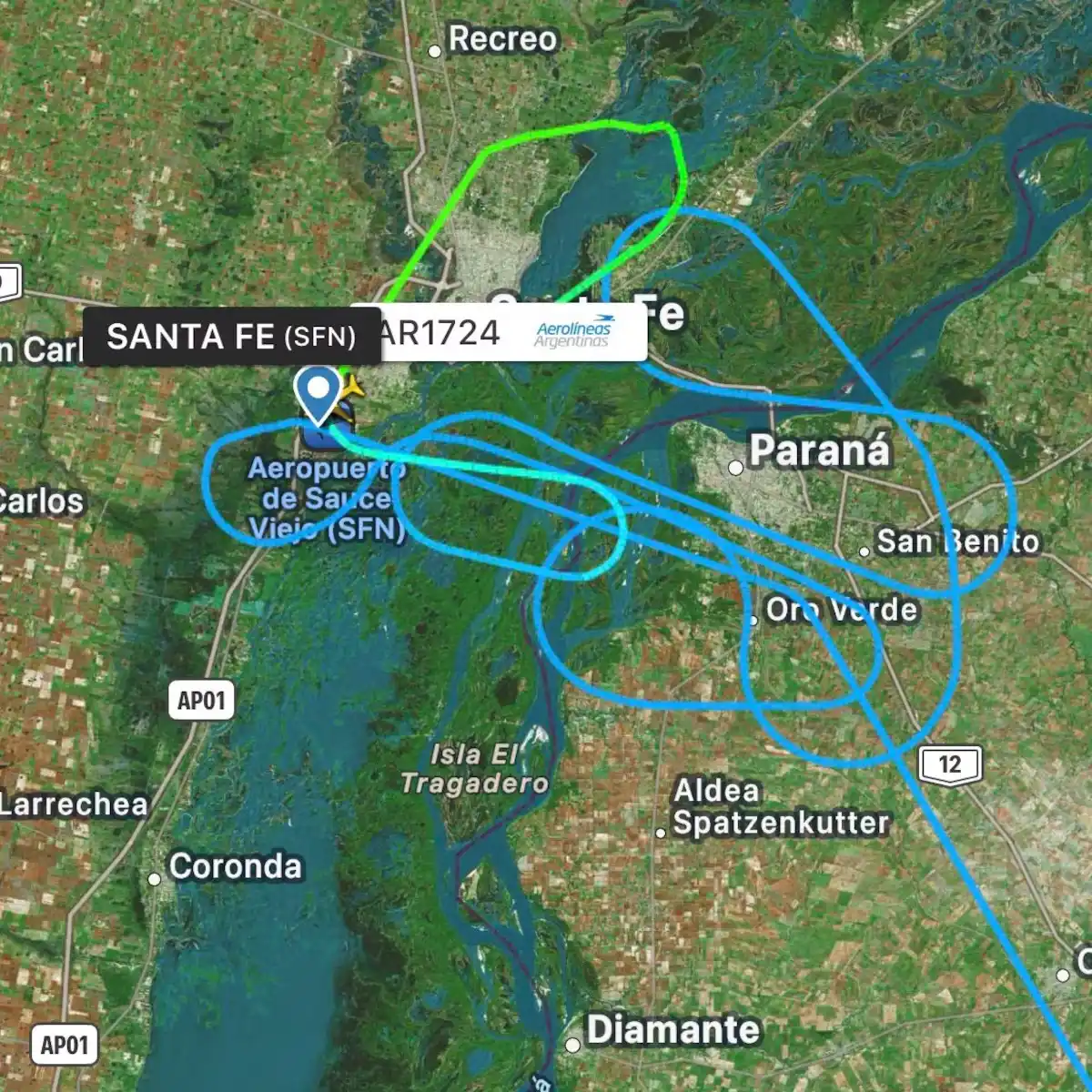 Un avión de Aerolíneas Argentinas sobrevoló el aeropuerto de Santa Fe durante casi una hora: ¿Qué pasó?