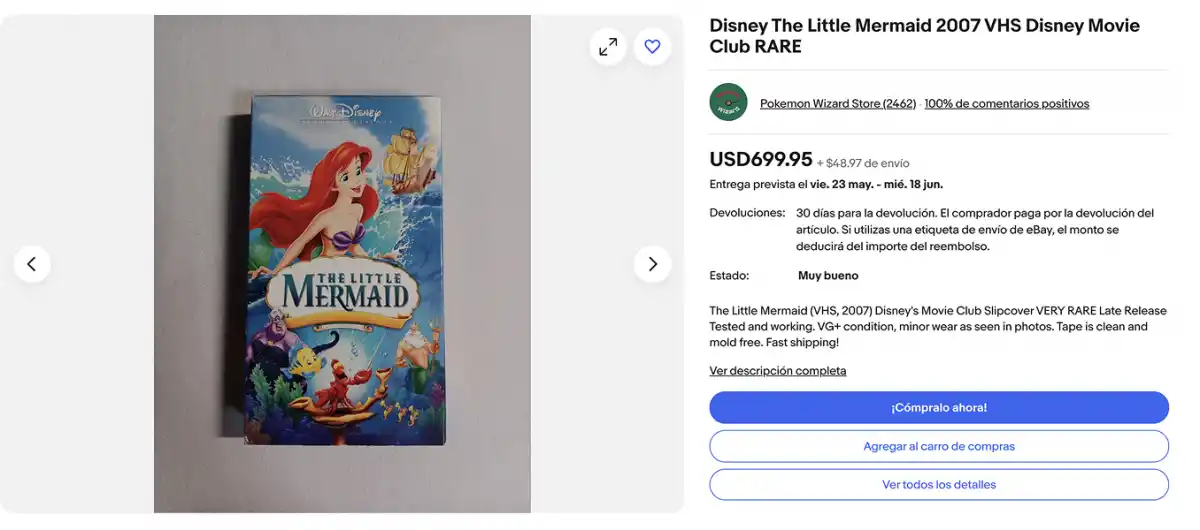 VHS DE CULTO. Un ejemplar de 