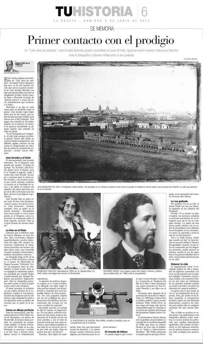 LA PÁGINA COMPLETA. Se publicó el 2 de junio de 2013, con el habitual despliegue fotográfico.  