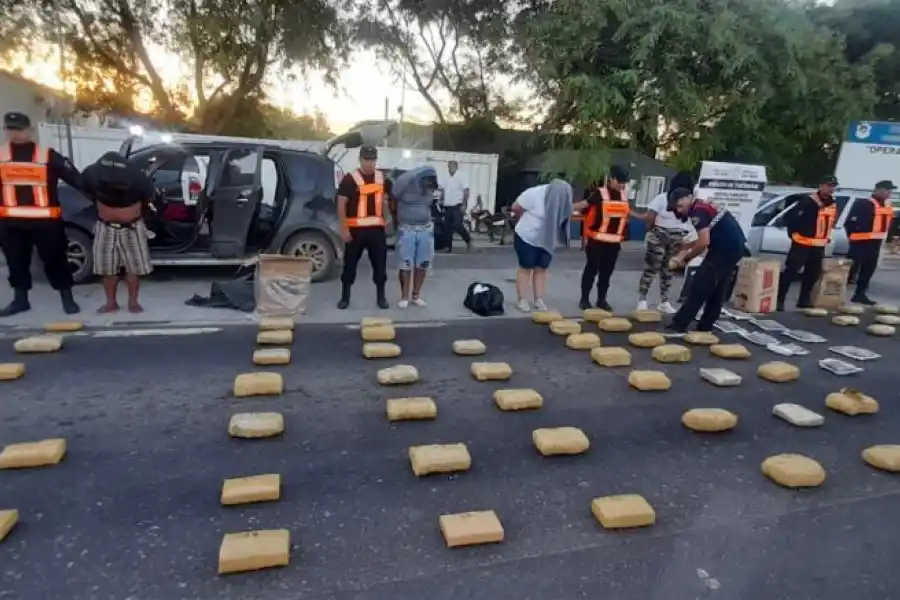 EN 7 DE ABRIL. Parte de los 156 kilos incautados en febrero pasado.