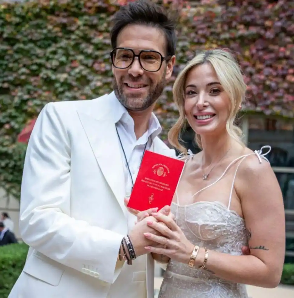 OTROS TIEMPOS. Cirio y Piccirillo cuando dieron el sí en mayo pasado.