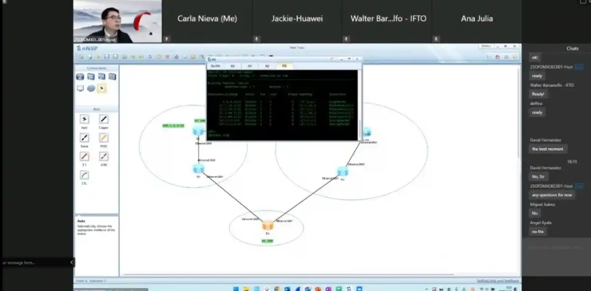 EN LA COMPETENCIA. Preparándose para la final de Latinoamérica y el Caribe de Huawei ICT Competition 2024-2025. / LINKEDIN GUSTAVO ROBLES