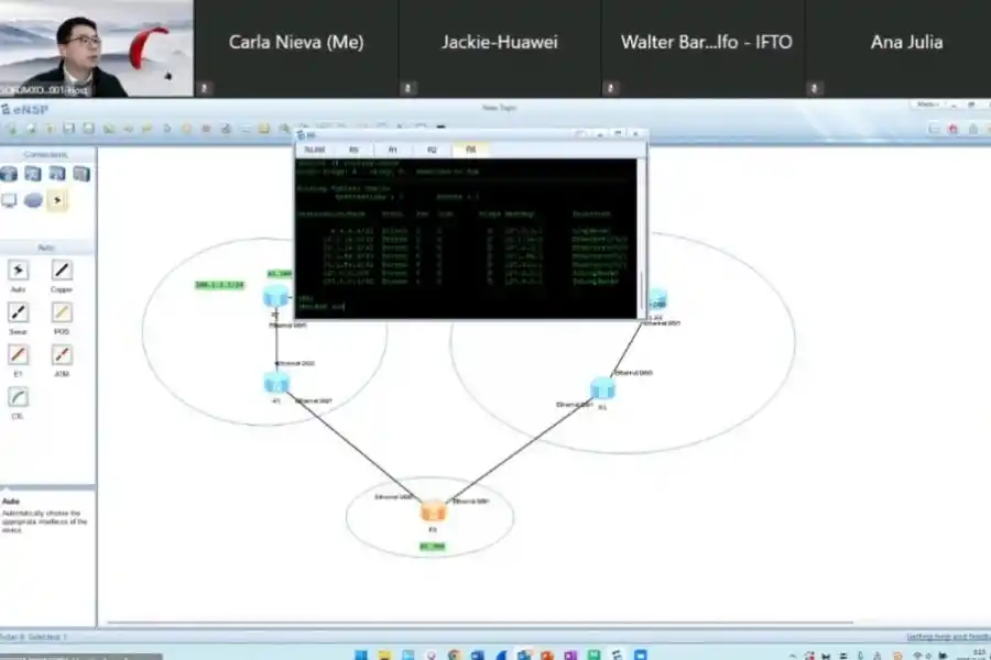 EN LA COMPETENCIA. Preparándose para la final de Latinoamérica y el Caribe de Huawei ICT Competition 2024-2025. / LINKEDIN GUSTAVO ROBLES