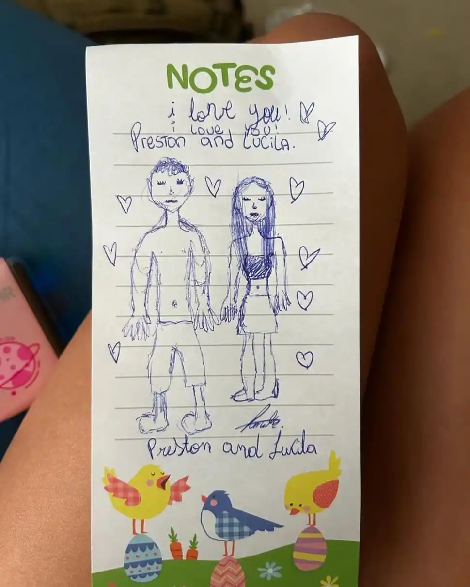 RECUERDO. Un dibujo de la pareja que Lucila mostró en Instagram.