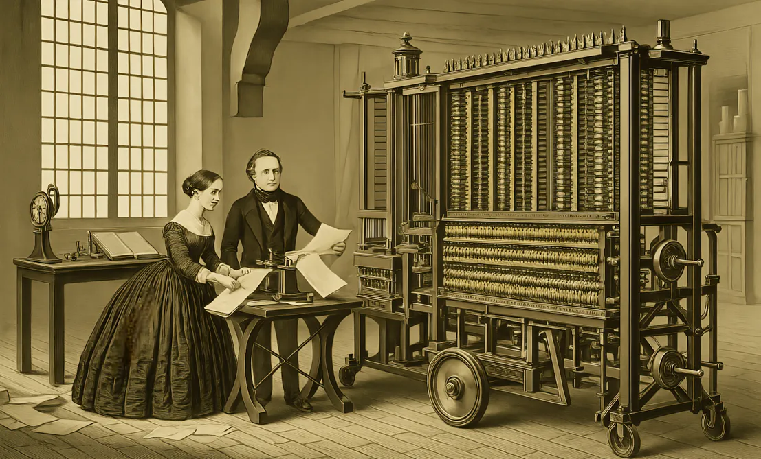 Fuente: ChatGPT-4o: Ada y Babbage frente a la Máquina Analítica, cuna del software y el hardware.