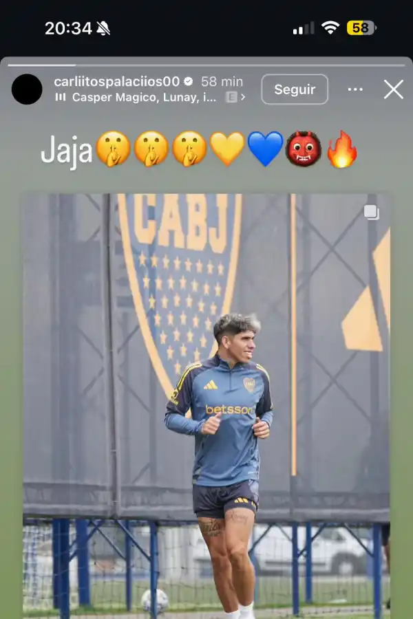 El posteo de Carlos Palacios en Instagram.