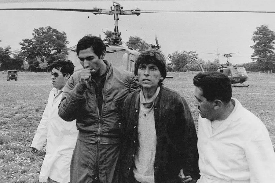 Álvaro Mangino durante su rescate