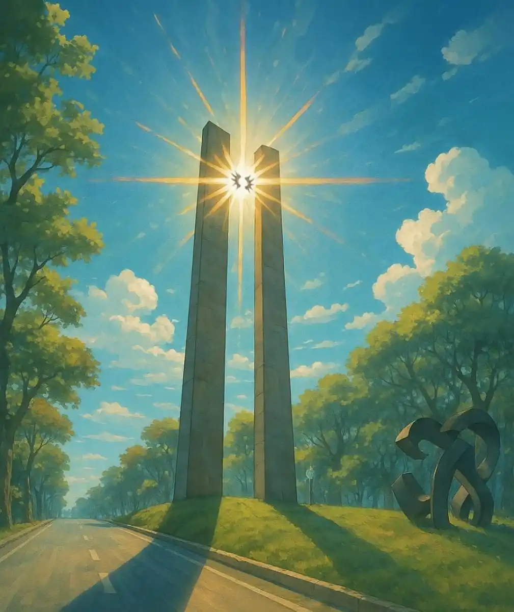 El Monumento de la Bandera, frente al parque Avellaneda.