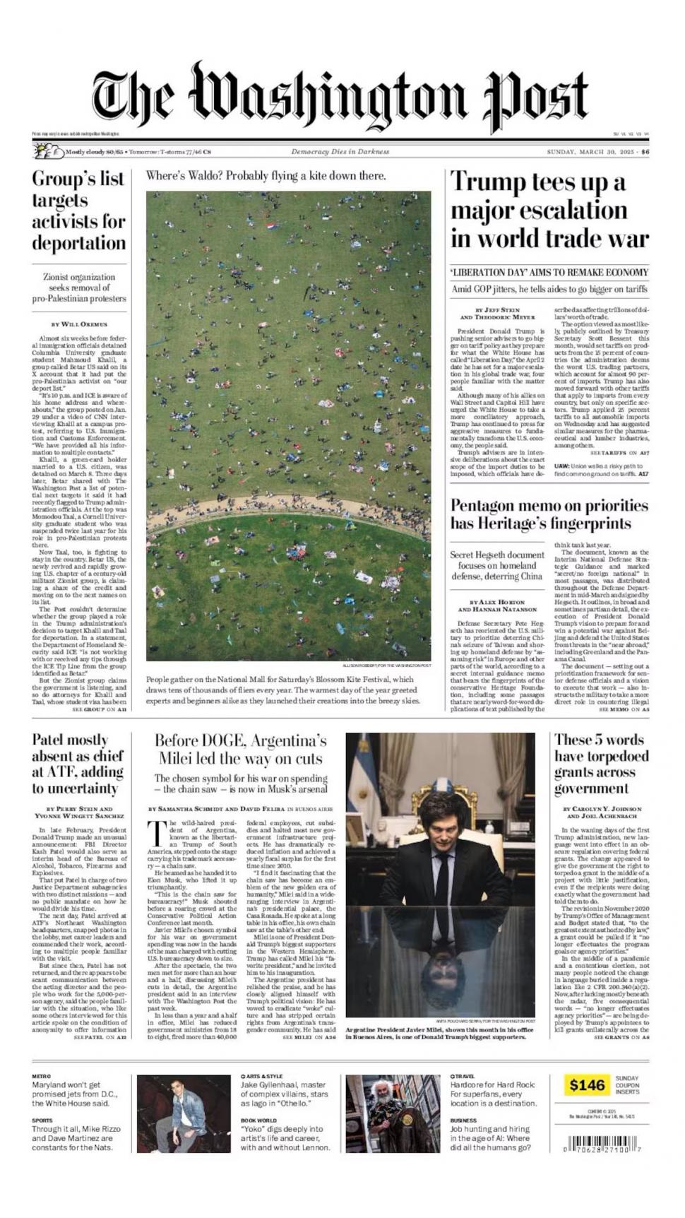 PORTADA. “Antes del DOGE, el argentino Milei lideró los recortes” fue el título del artículo publicado.