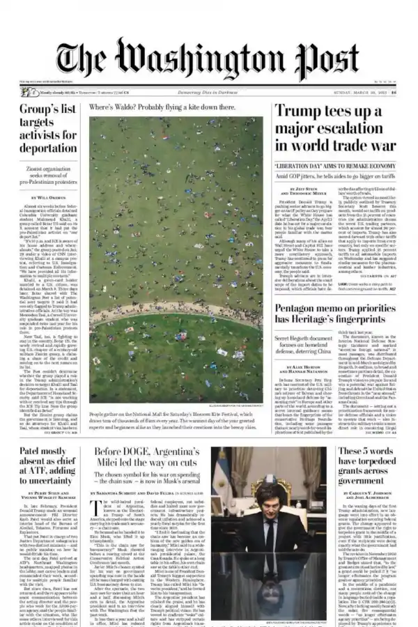 PORTADA. “Antes del DOGE, el argentino Milei lideró los recortes” fue el título del artículo publicado.