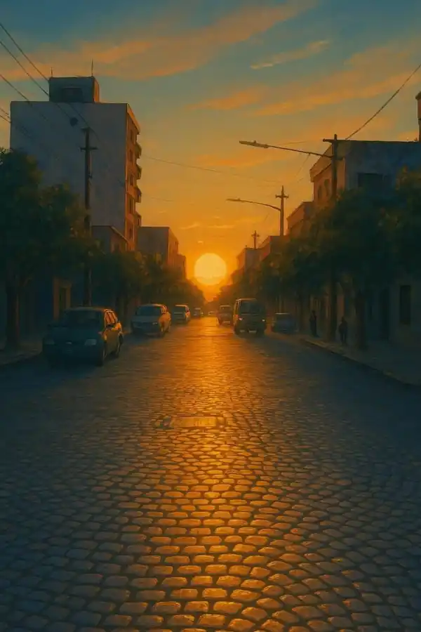 Un atardecer en barrio Sur.